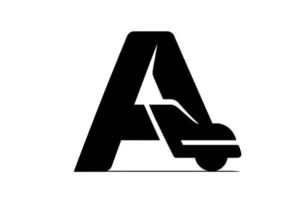 Black letter A with a stylized airplane shape incorporated in the design.